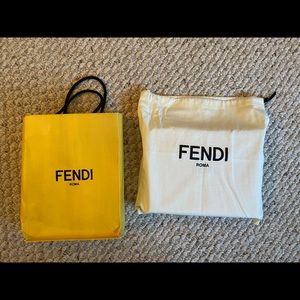 FENDI Black Wallet on Silver Chain